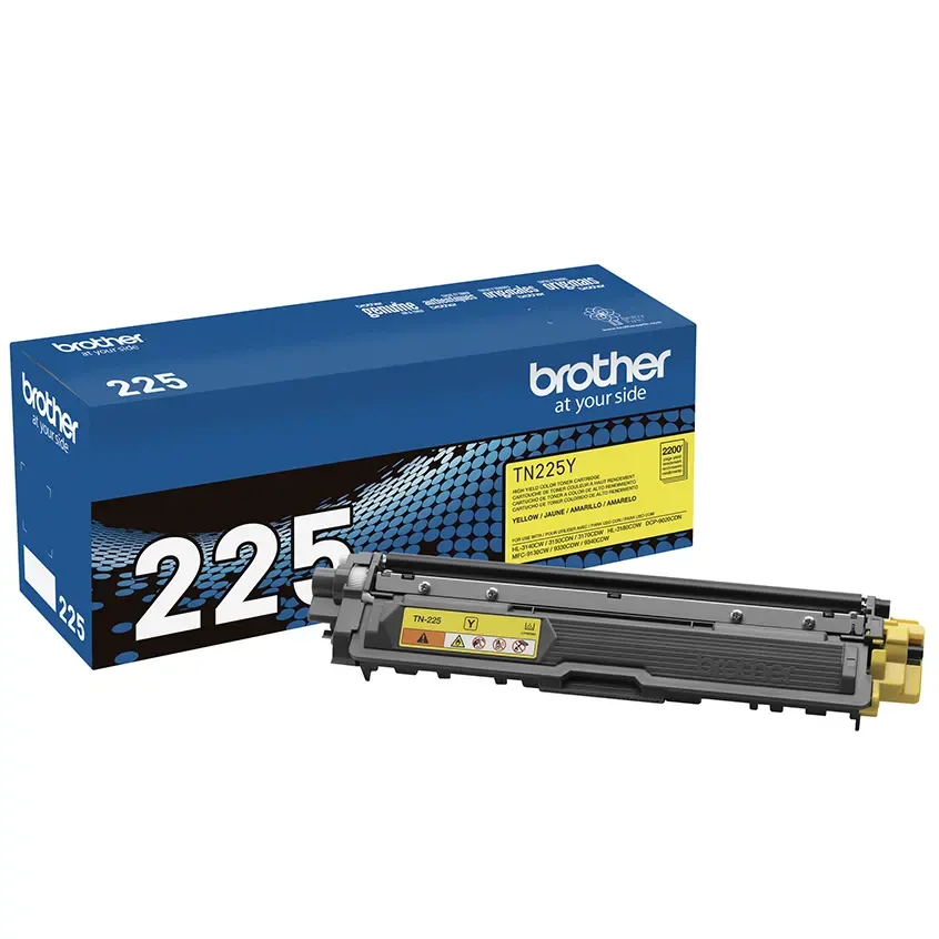 TN225Y Brother Genuine High-yield Yellow Toner Cartridge.