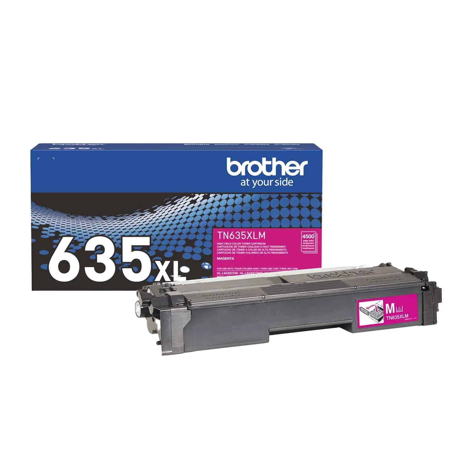 TN635XLM Brother Genuine High Yield Magenta Toner Cartridge