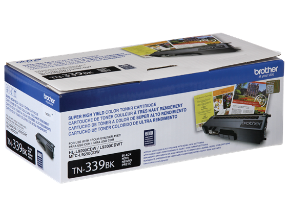 TN339BK Brother Genuine Super High-yield Black Toner Cartridge.