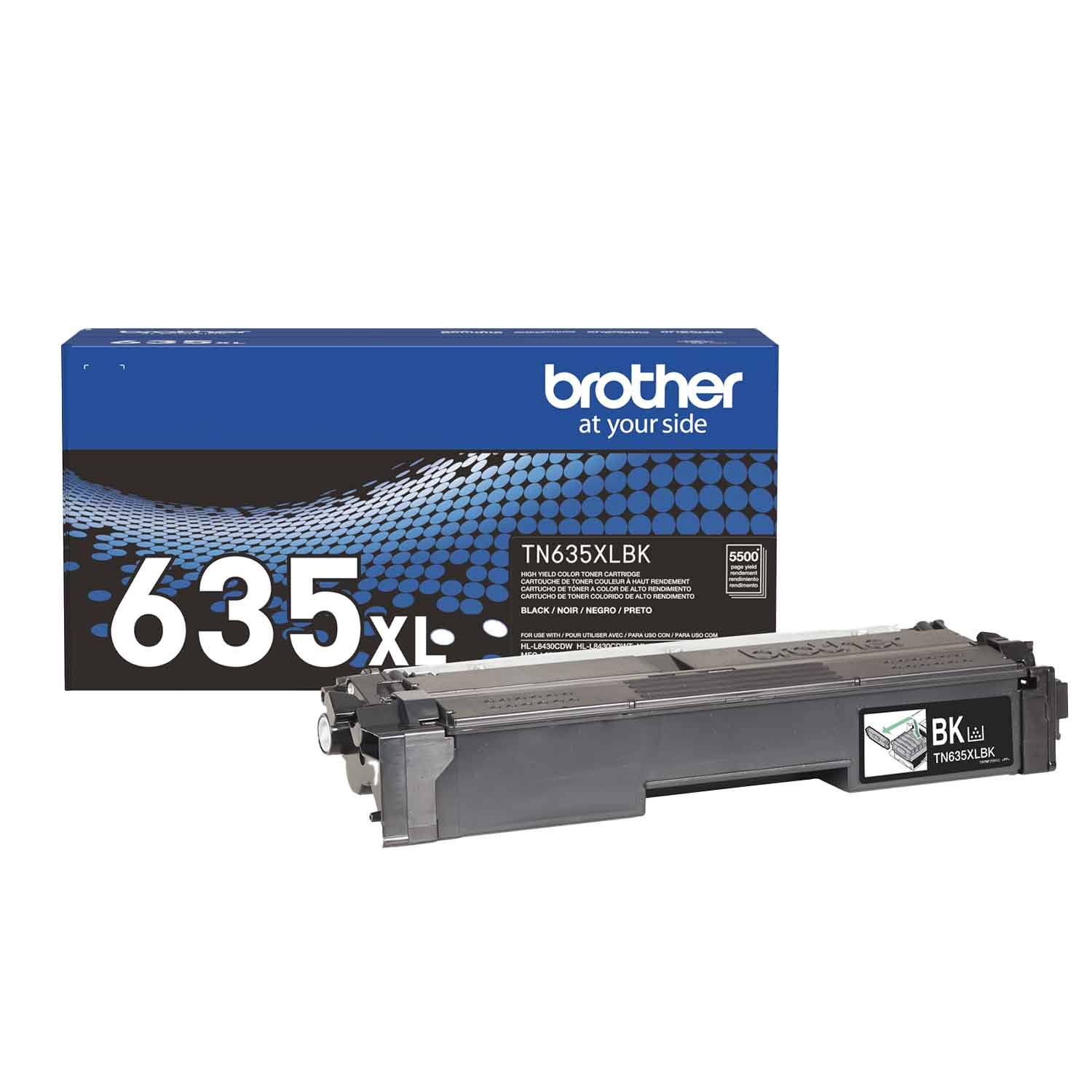 TN635XLBK Brother Genuine High Yield Black Toner Cartridge