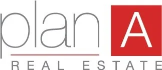 Logo with the words 'Plan A Real Estate' and a large red square with a white 'A' inside.