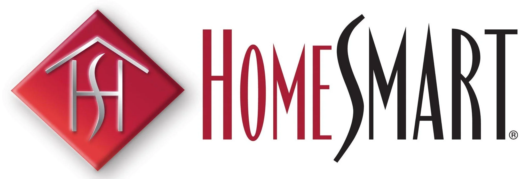 HomeSmart logo with red diamond-shaped emblem and stylized text reading 'HomeSmart' in black and red.