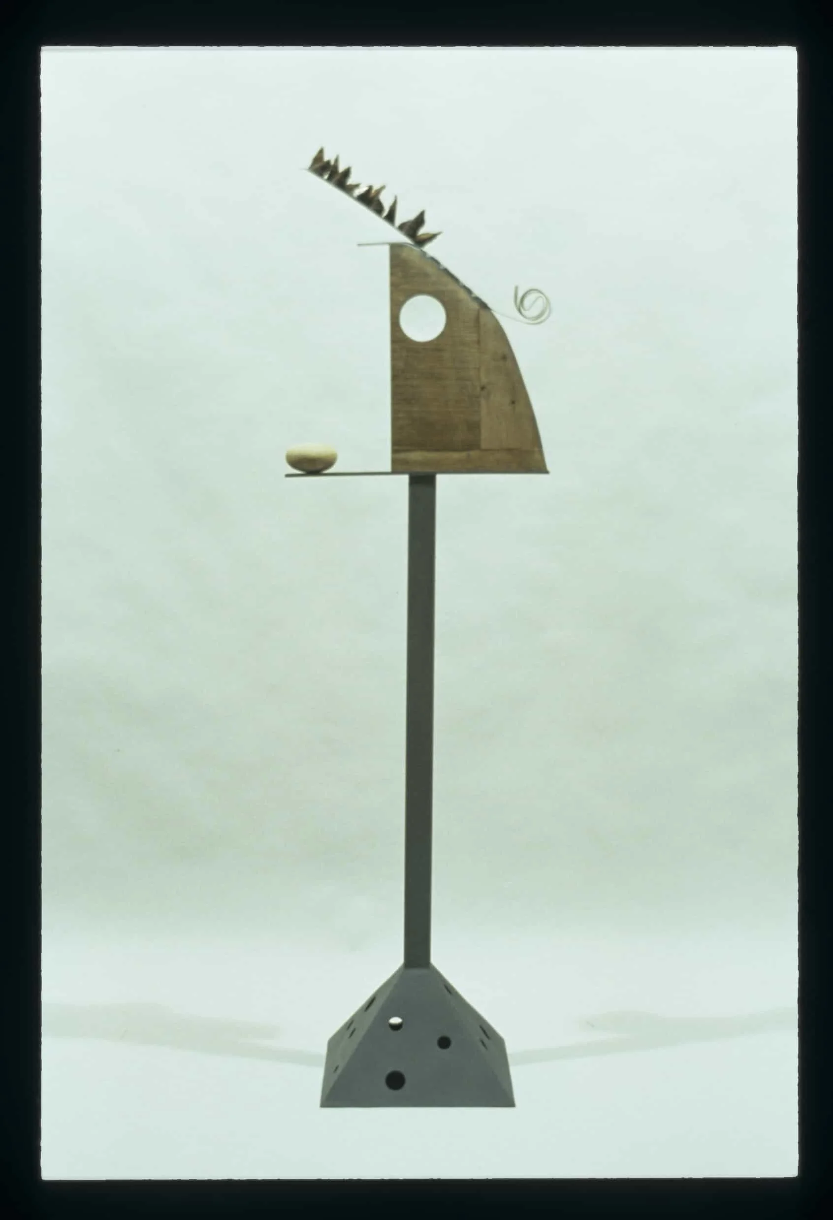 "Memorial to the Vicious Years" (1980- ) 1991, Steel, Wood, Glass, Stone, 69"H x 19"W x 14"D