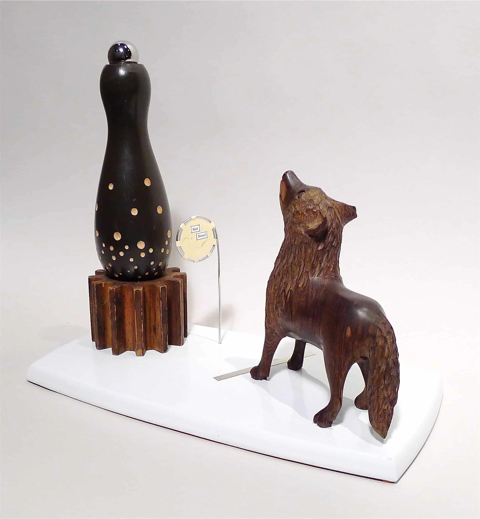 "Our Vicious Times" 2014, Wood, Steel, Silver, Drawing on Paper, 13"H x 16"W x 9"D