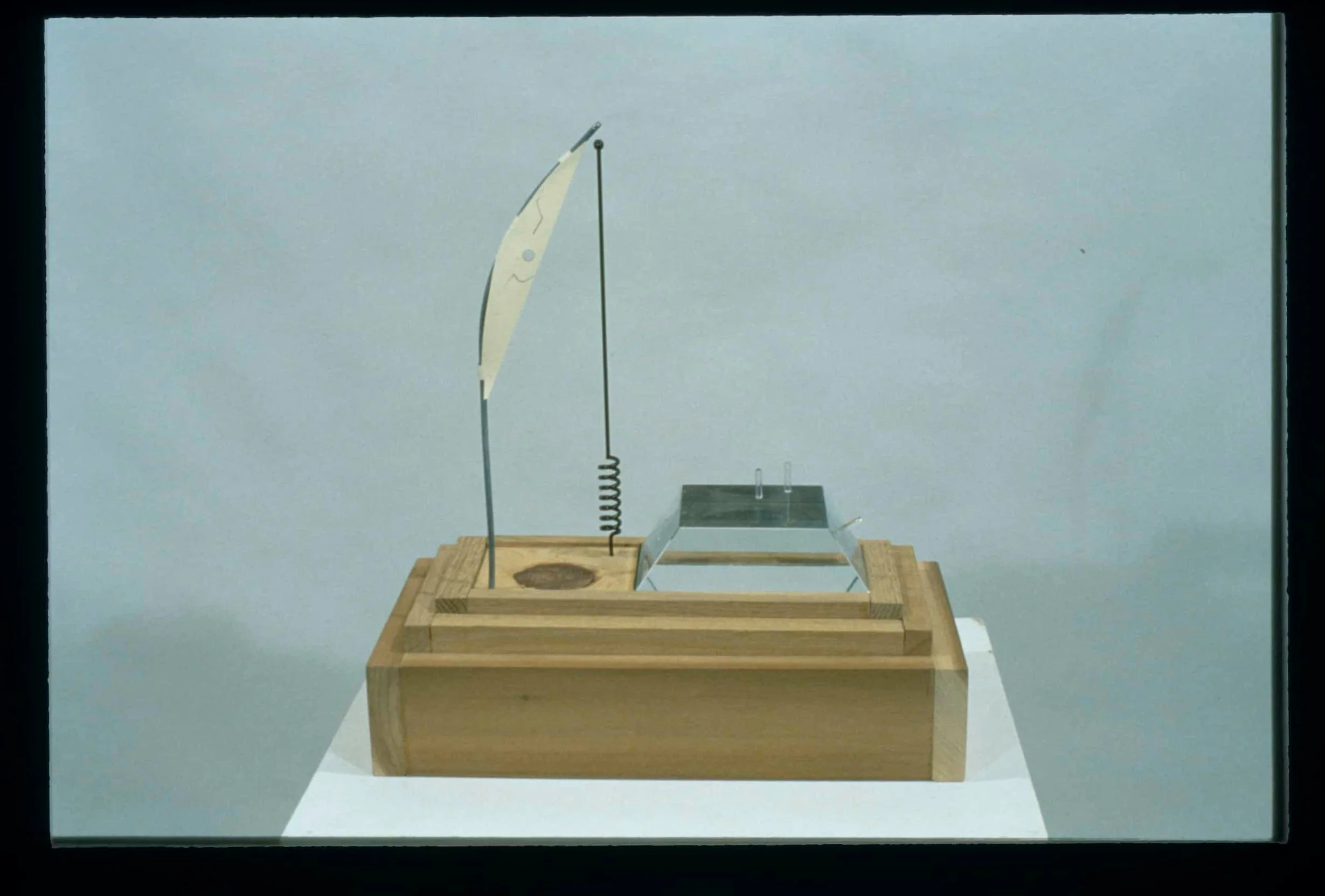 "Receiver" 1990, Wood, Glass, Metal, Drawing on Paper, 15"H x 14"W x 8"D