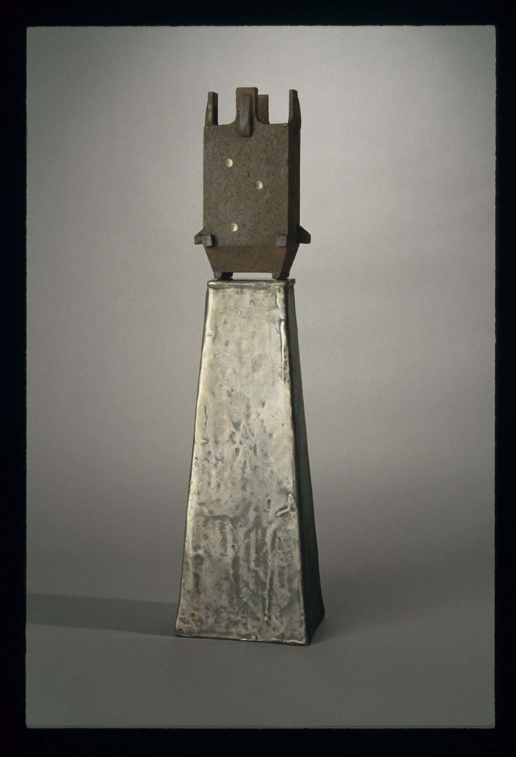 "Marker" 1992, Bronze and Steel, 21"H x 6"W x 4"D
