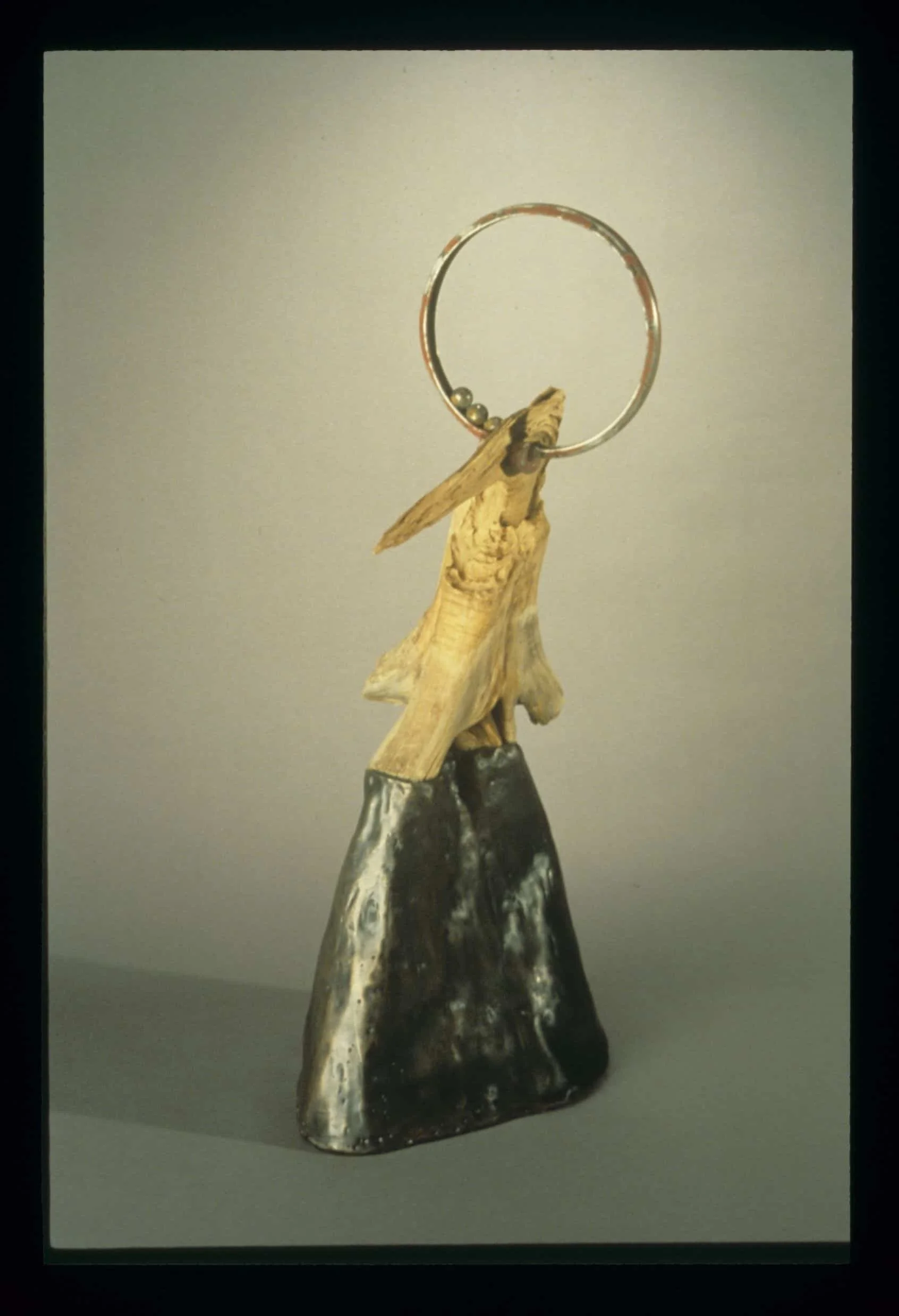 "Isaac's Rim" 1992, Bronze, Wood, Steel, 31"H x 11"W x 15"D