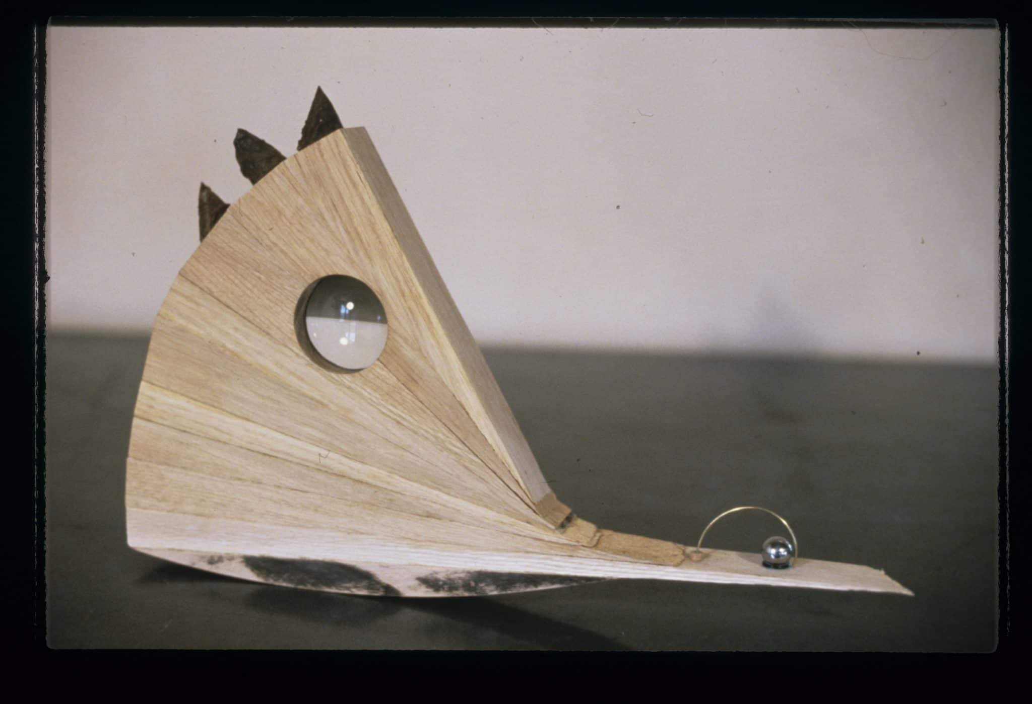 "Objet de Guerre" 1990, Wood, Steel, Glass, 16"H x 20"W x 2"D