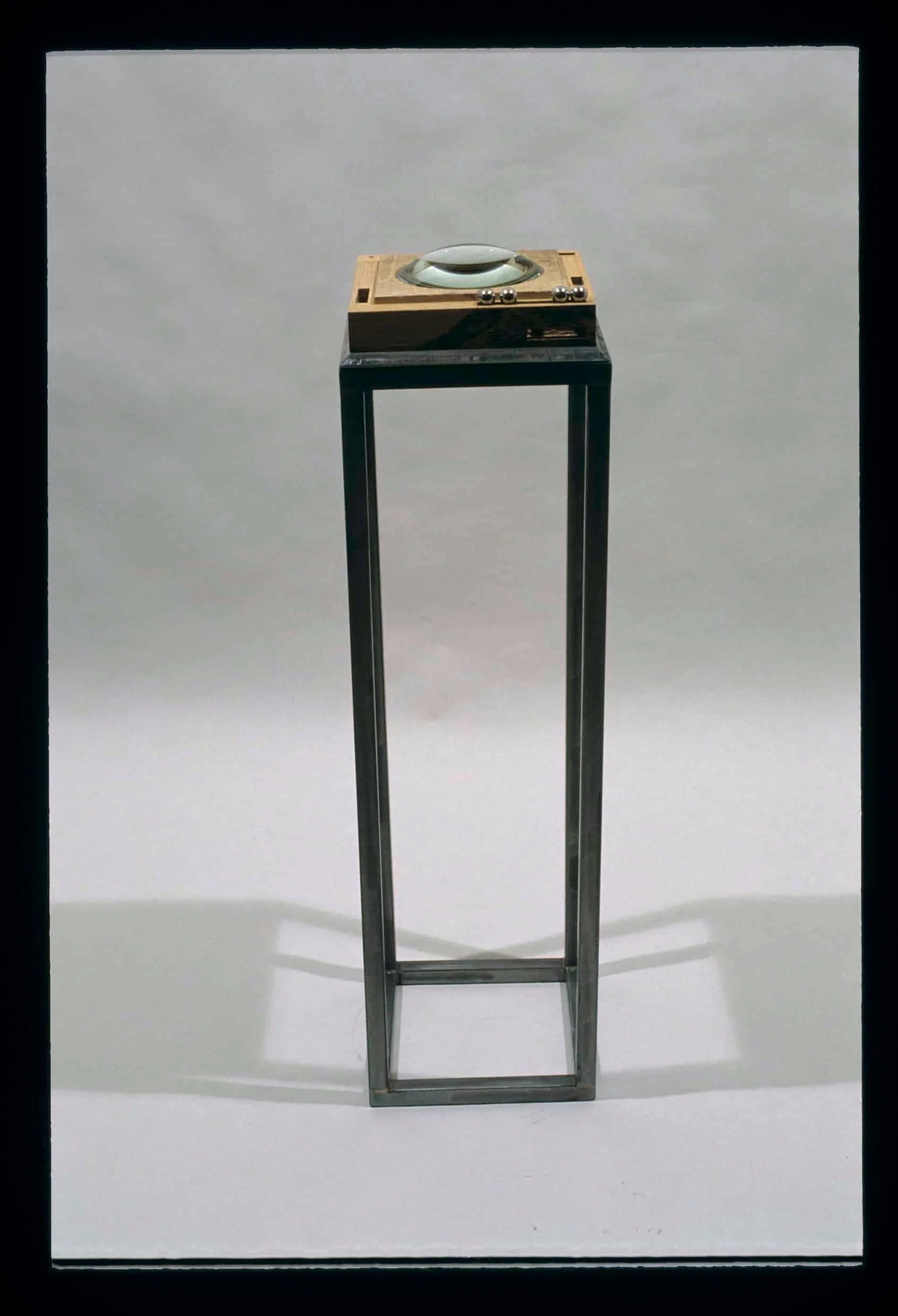 "Four Good Moments" 1991, Wood, Steel, Glass, 42"H x 12"W x 12"D