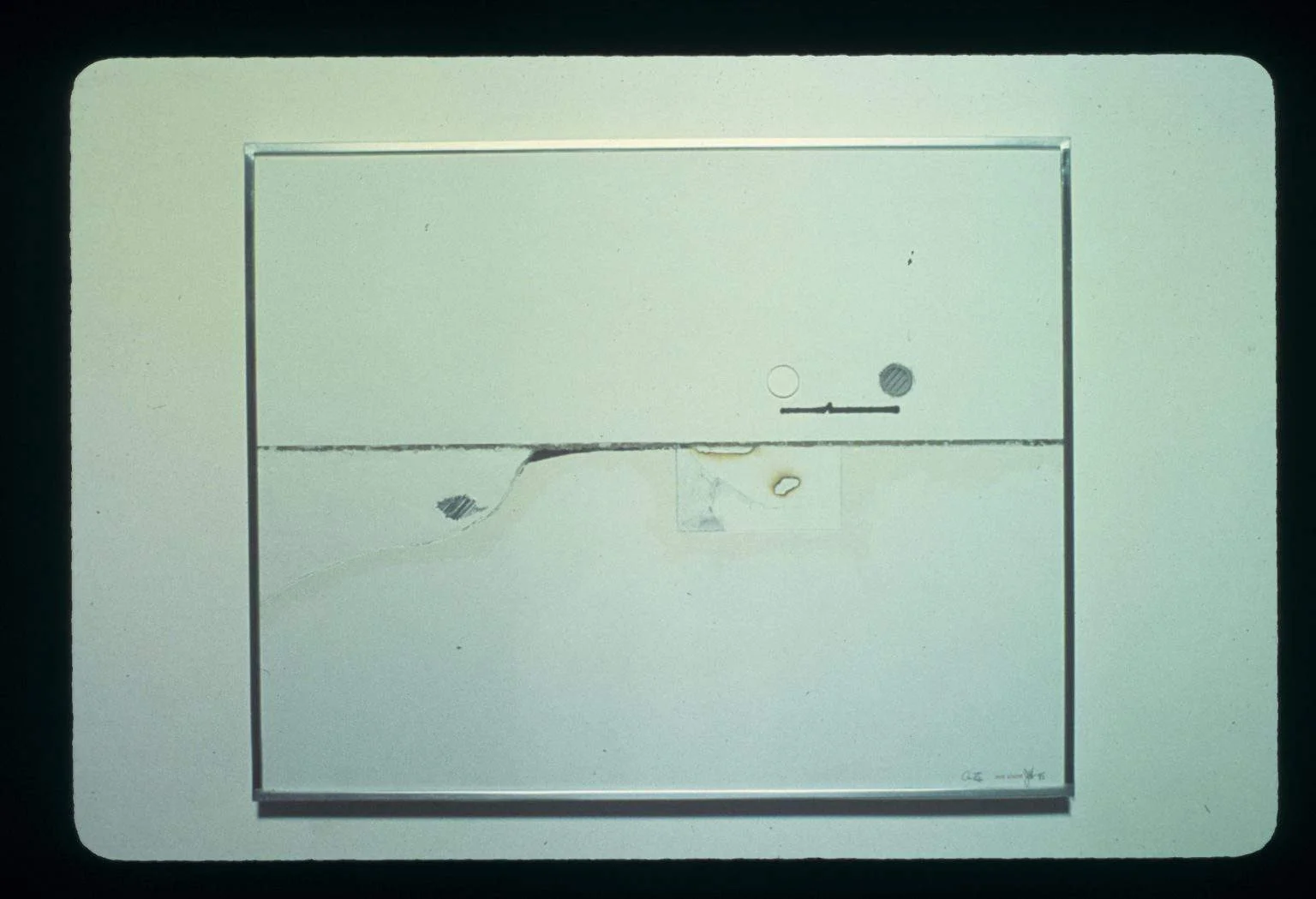 "Cuts" 1975, Mixed Media on Paper, 16"H x 20"W