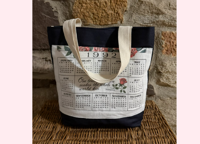 Upcycle 1992 Calendar Tote