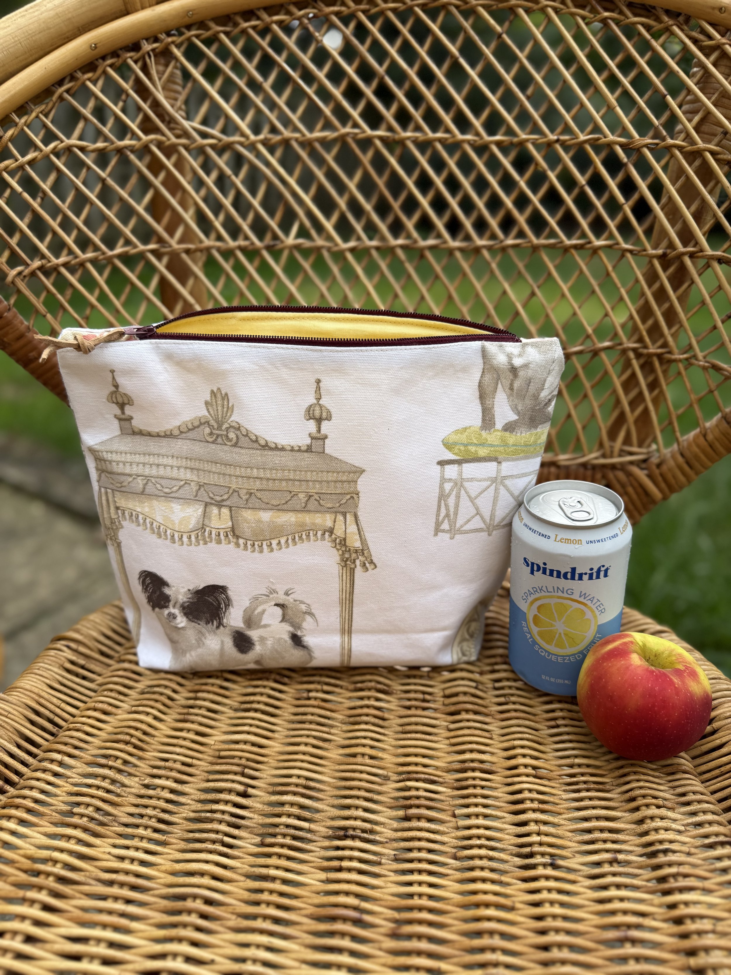 Dogs on Furniture Zip Bag, front. 11’x9’