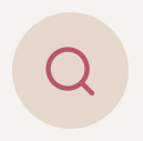 Magnifying glass icon on a beige background