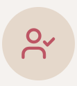 Icon of a person with a checkmark, indicating verification or approval