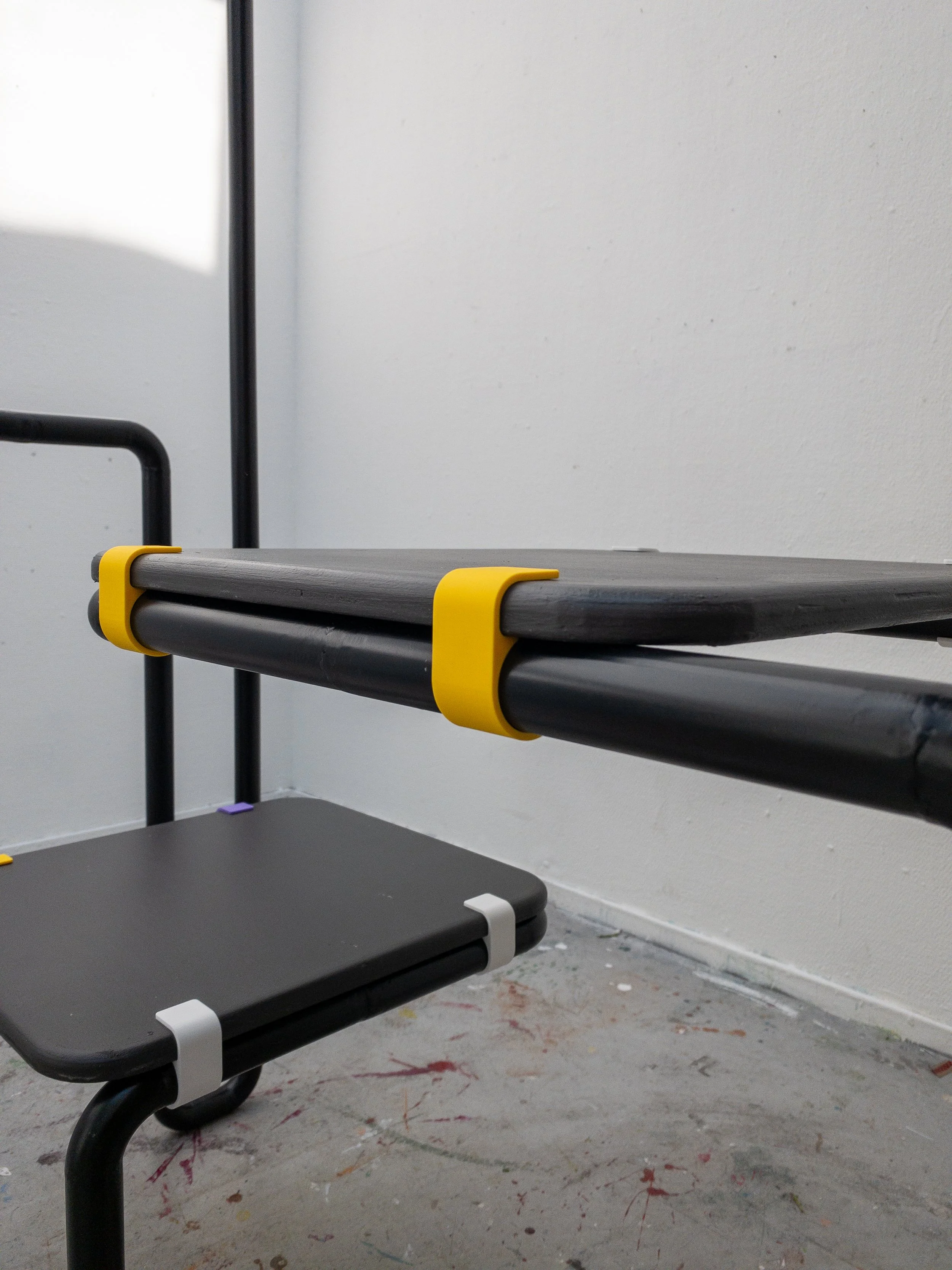 Close up of shelves and clip