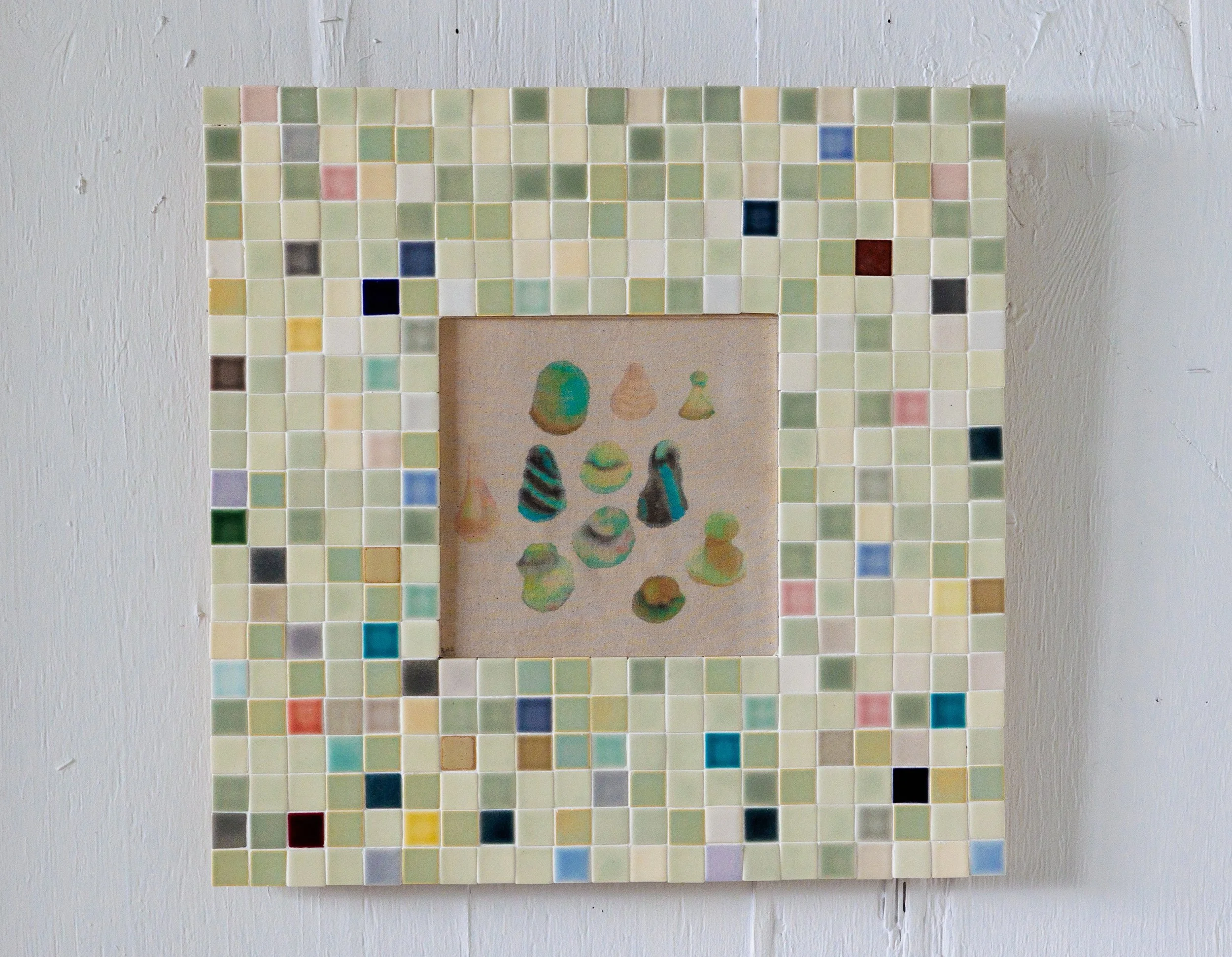 Very Old Pieces | 18" x 18" tile, wood, cotton, marker | 2025