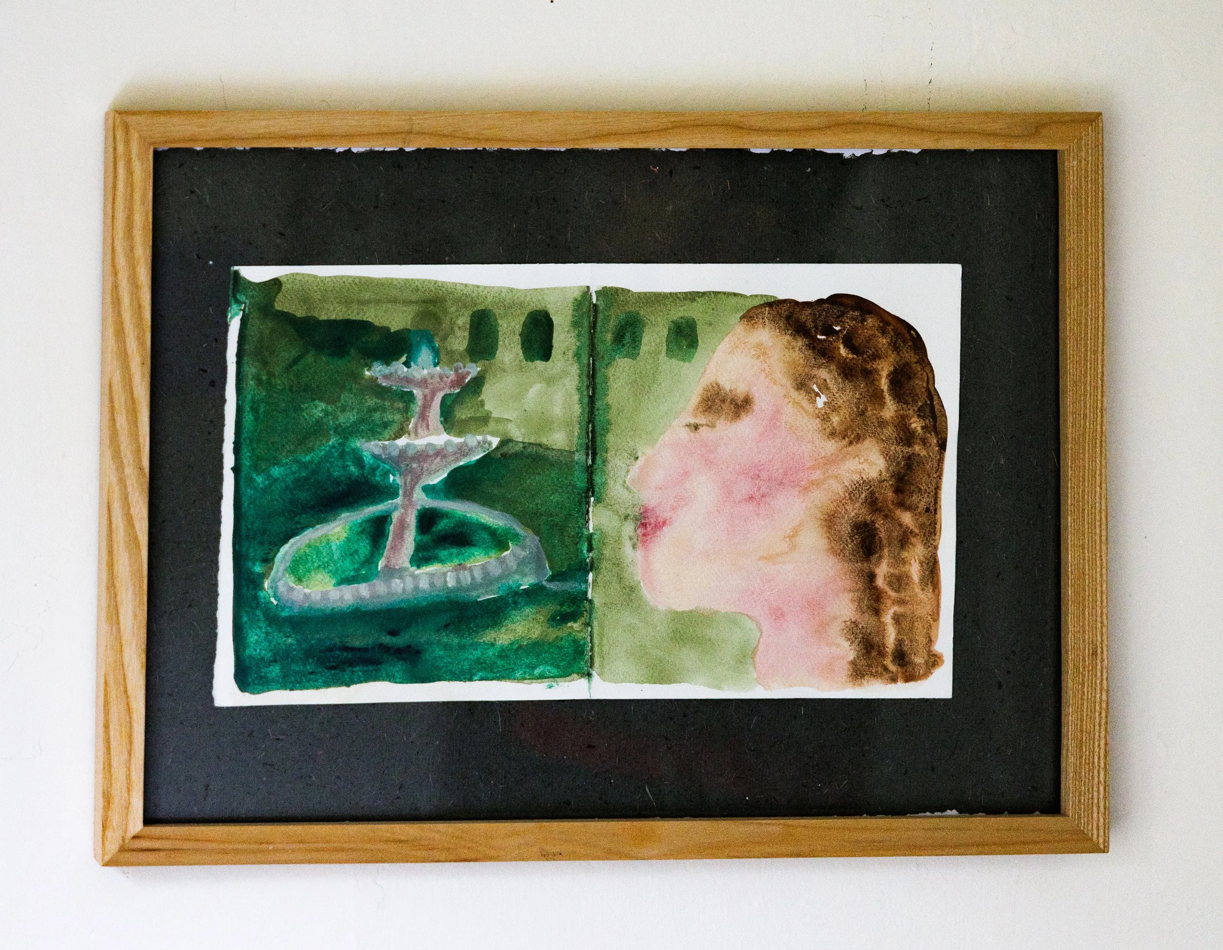 The day I forgot to speak and just saw | acrylic on paper | 14 x 9, framed 18 x 14