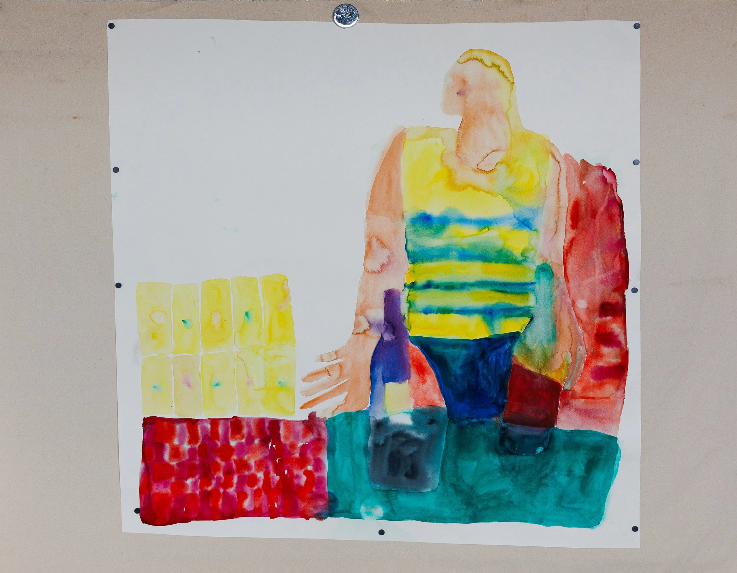 Soft Tiles | 40" x 30" watercolor, paper | 2025