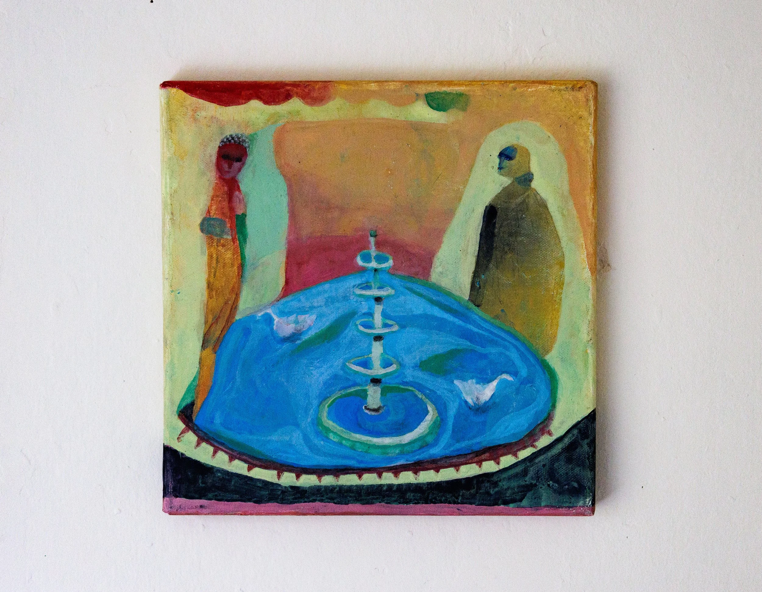 There’s nothing more free than a fountain without a lock and key | acrylic on canvas | 10 x 10