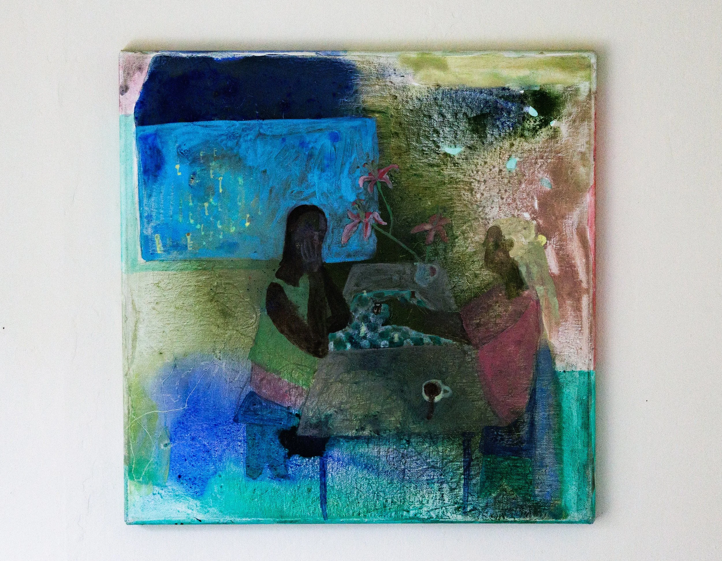 Dinner for two all the more | acrylic on canvas | 16 x 16