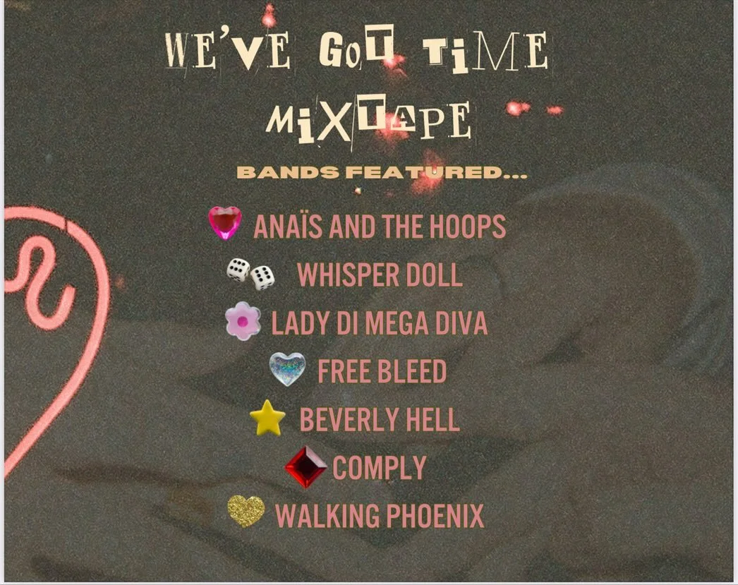 The We&rsquo;ve Got Time Mixtape!! 
So excited to feature these amazing artists work in our show! 
Nov 15 &amp; 18 7:30pm at The Producers Club! 
Be There!!