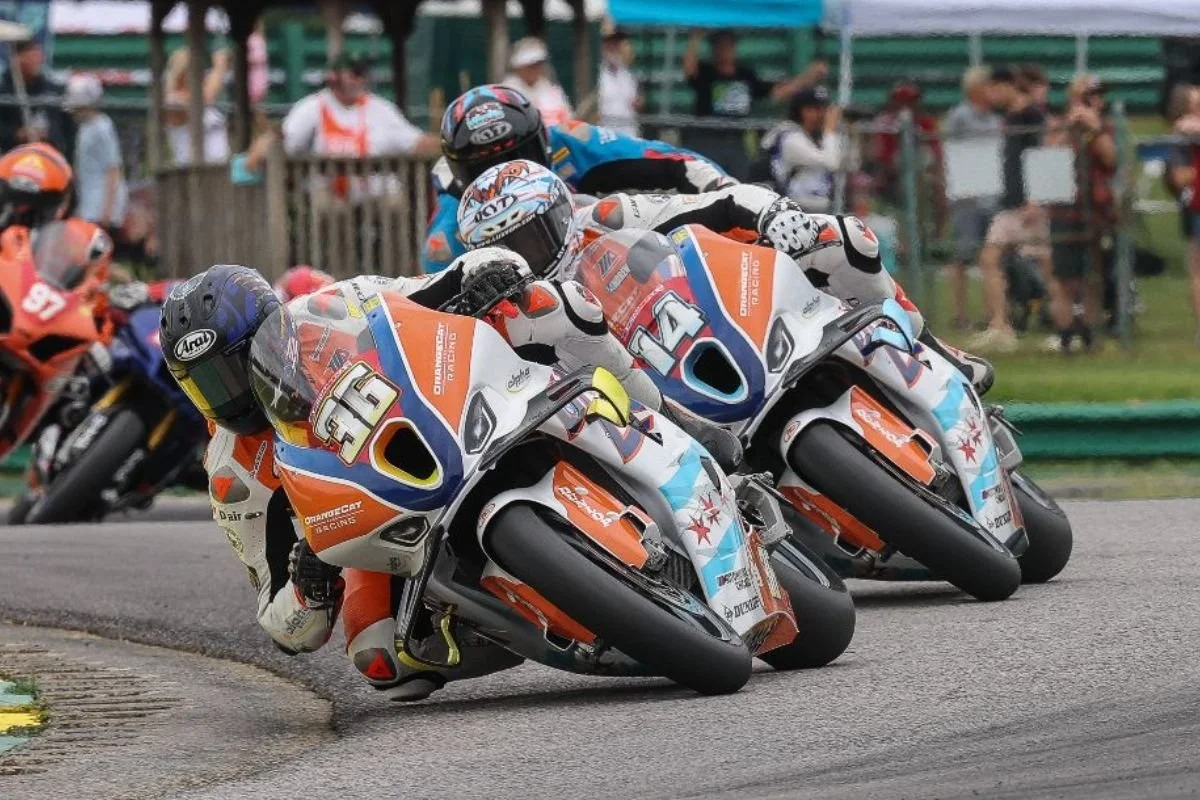 OrangeCat Racing’s Uribe, Lee net podium finishes Sunday in MotoAmerica Stock 1000 race at Virginia International Raceway