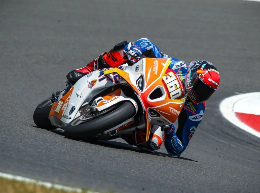 OrangeCat Racing rider Jayson Uribe (No. 360) at the Ridge