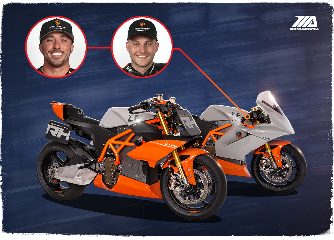Herrin &amp; De Keyrel Will Race OrangeCat Lightfighter V3-RH Electric Motorcycles In 2026 Super Hooligan Championship