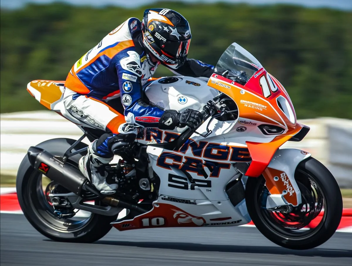 OrangeCat Racing rider Travis Wyman (No. 10) on BMW M 1000 RR