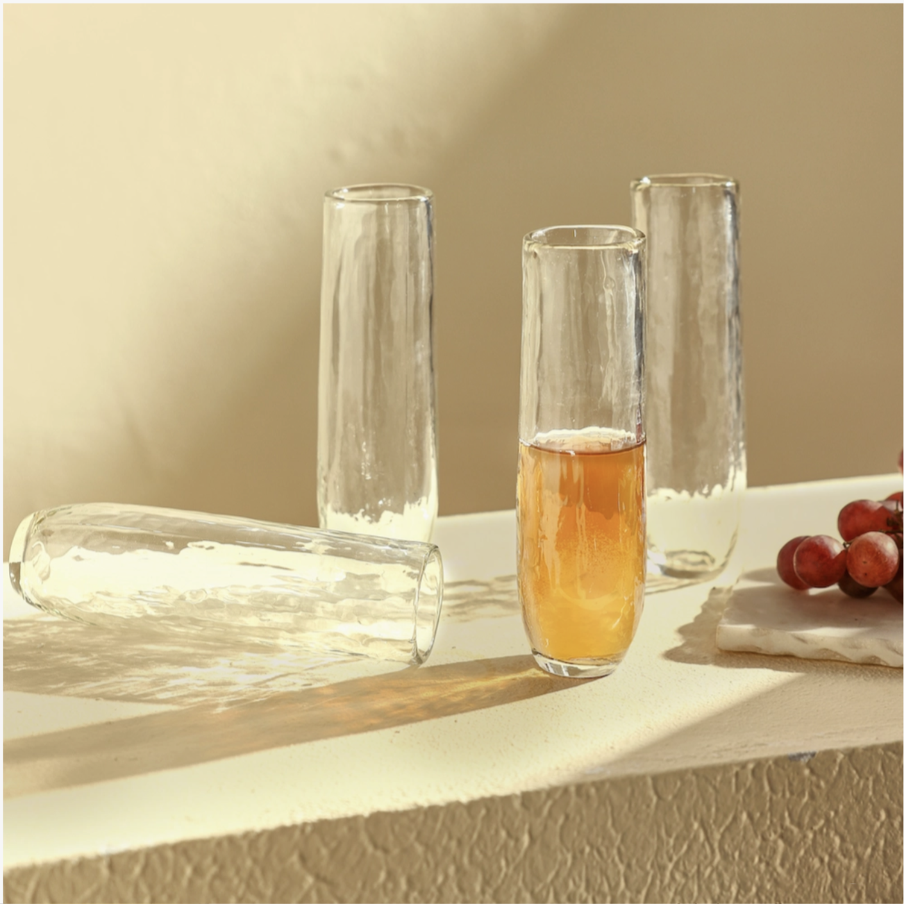 Pebbled Stemless Flutes