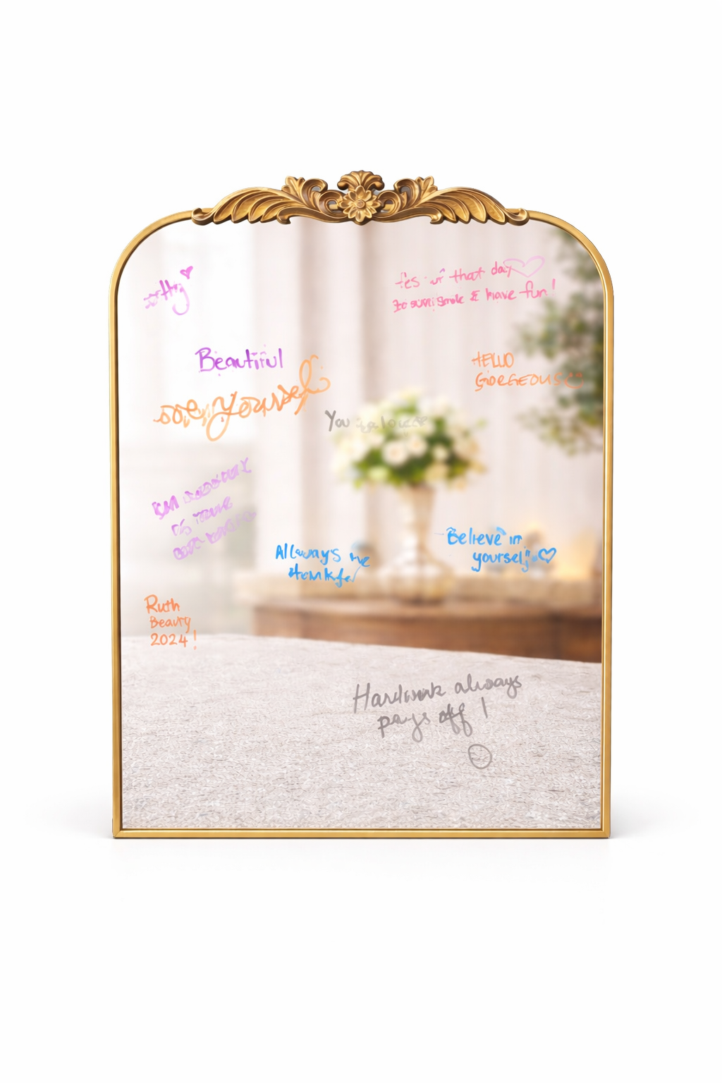 Ornate Gold Wedding Signature Mirror