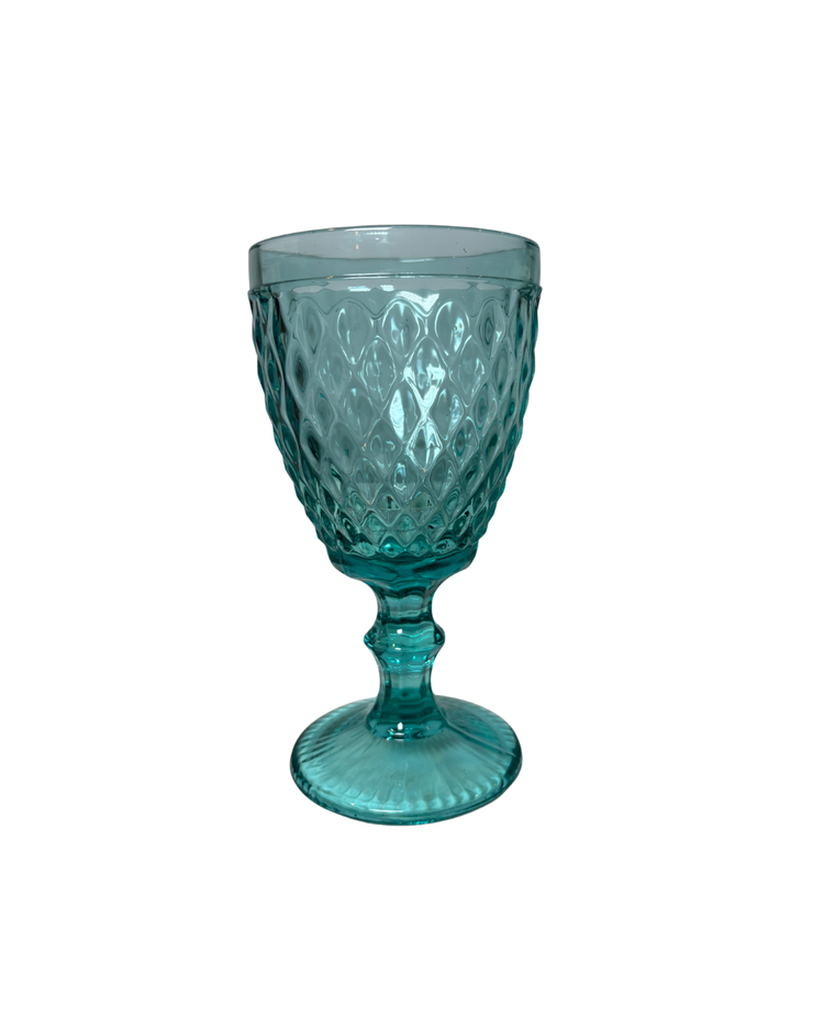 The Azure Belle Goblet - Vintage Blue Glassware Rentals for Weddings & Events