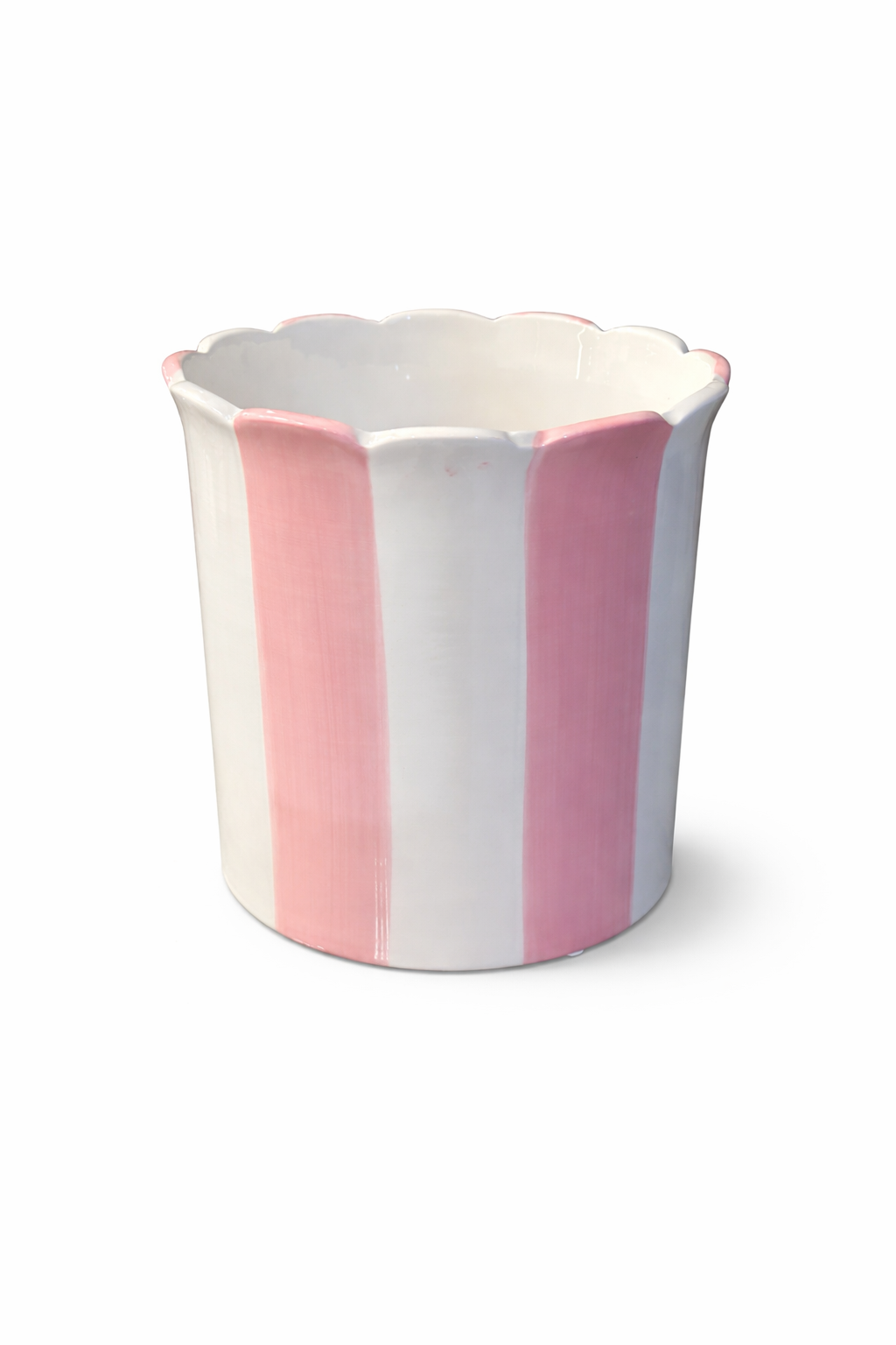 Pink Striped Scalloped Base