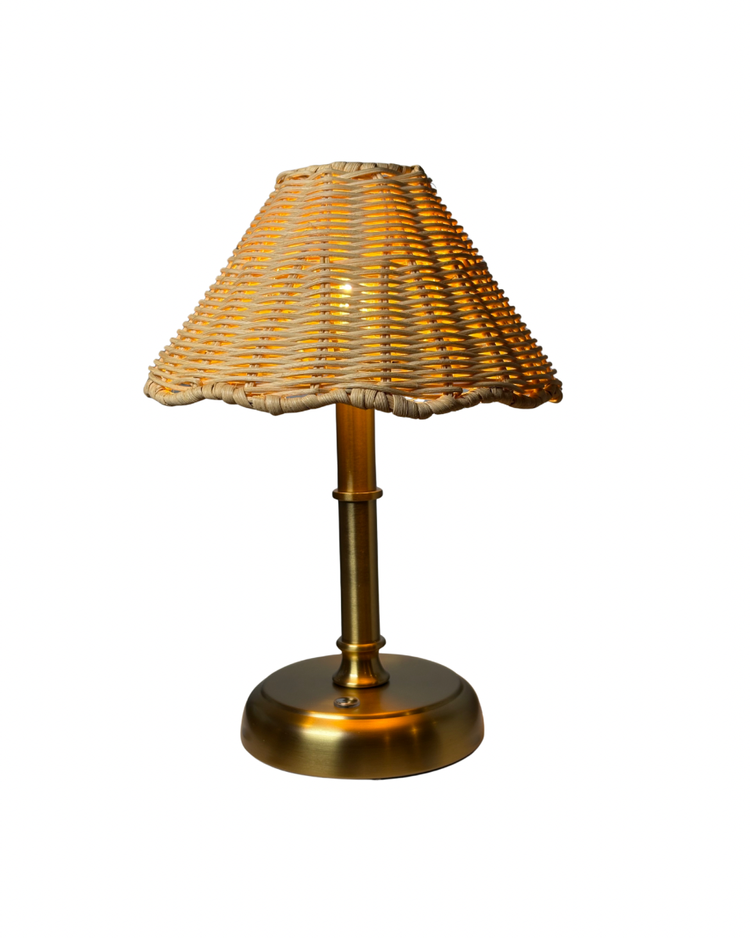 Boho Rattan Cordless Lamp
