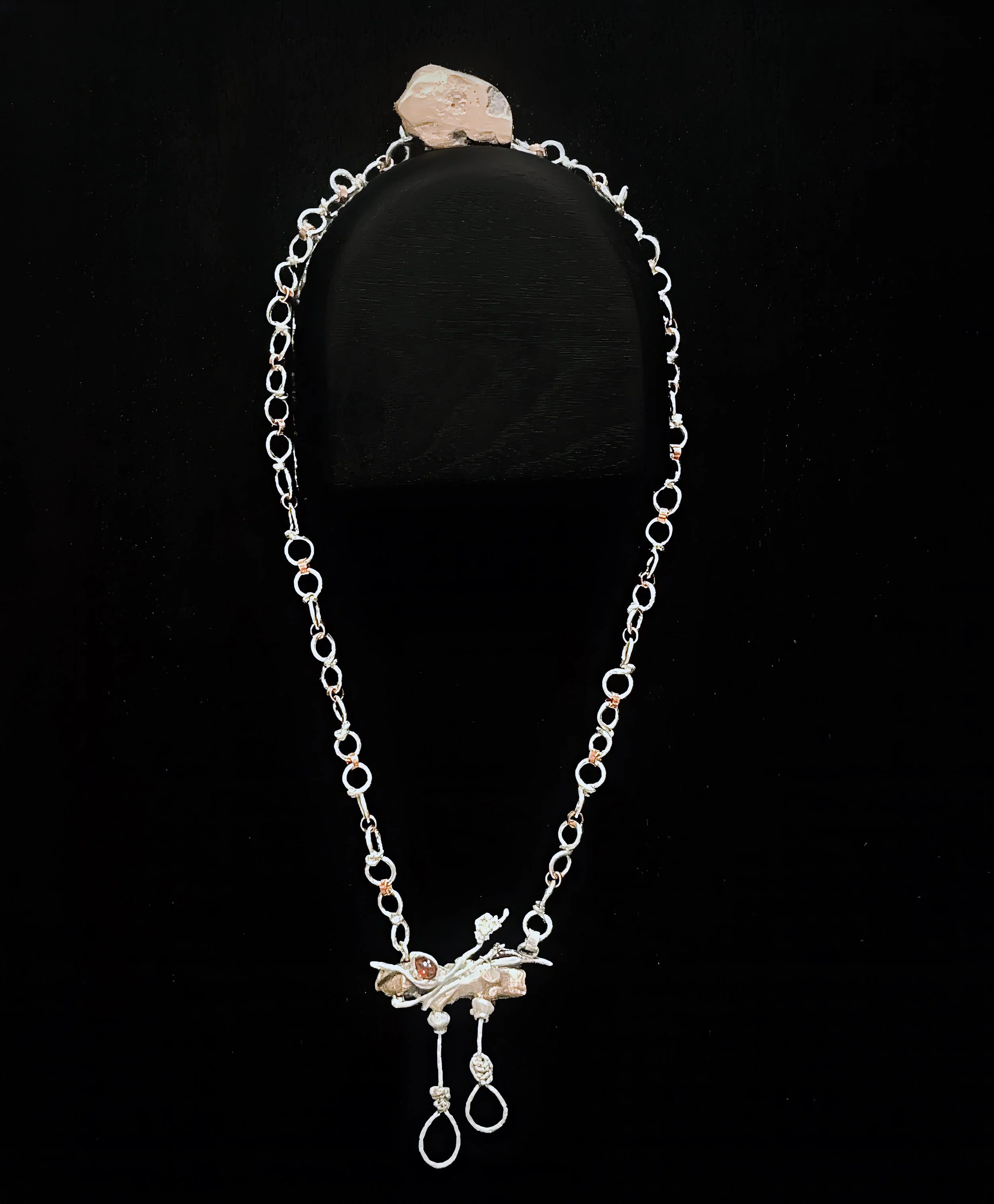 "Strange Fruit, Never Again" Bronze, Sterling Silver, Garnet