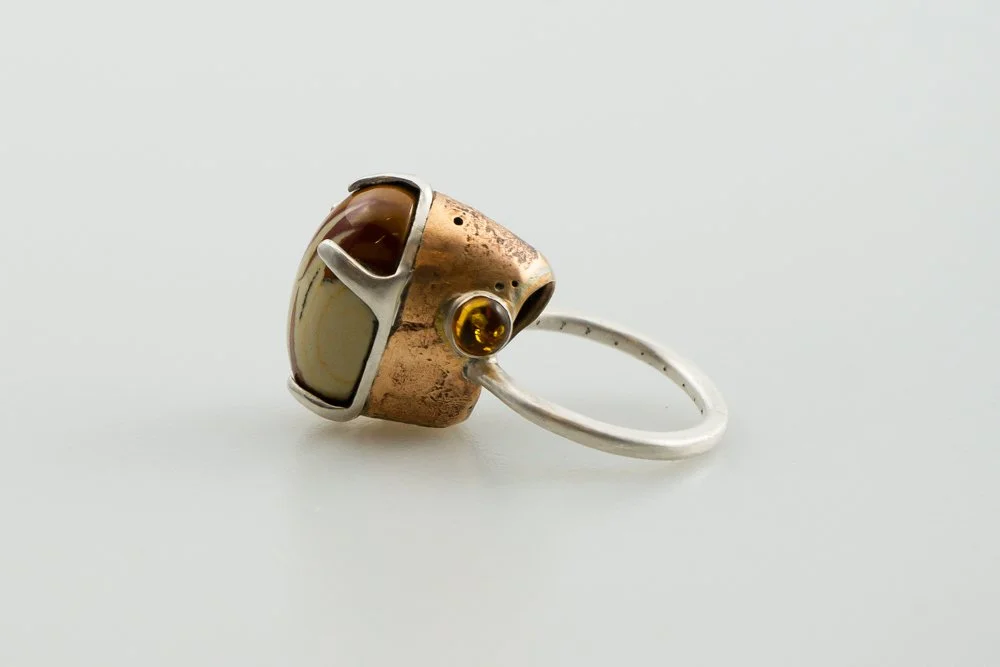 Montana Agate, Bronze and Silver
