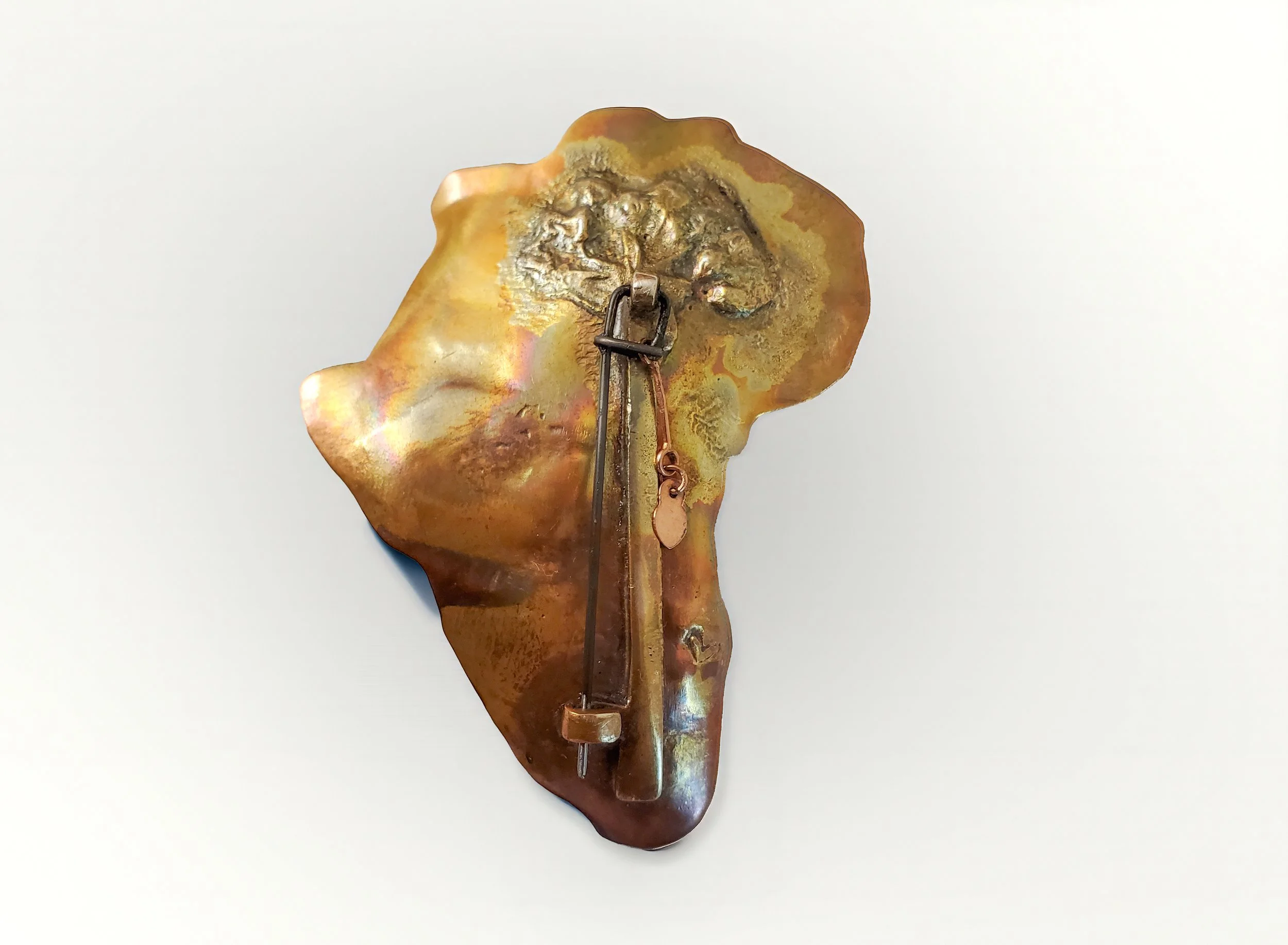 "Ancestral" Copper, Silver, Garnet (2" x 3") Brooches