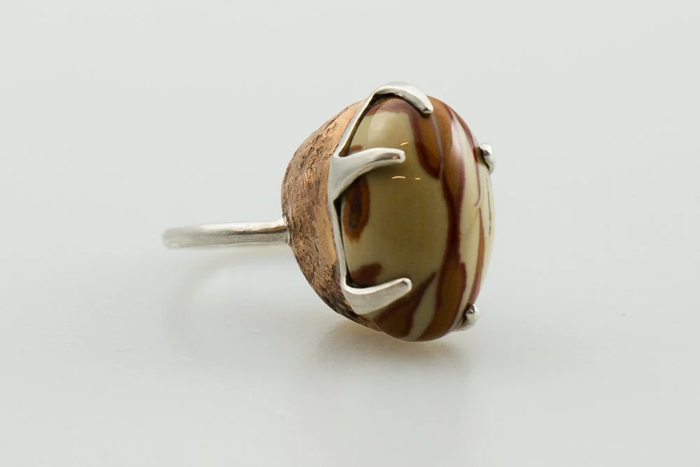  Montana Agate, Bronze and Silver