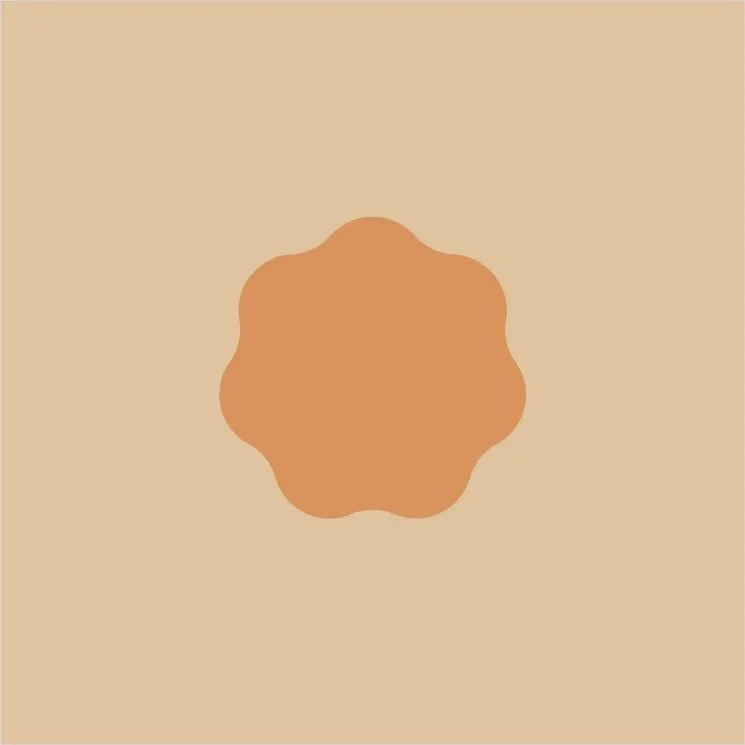 A beige background with a central irregular, wavy shape in a darker beige color.