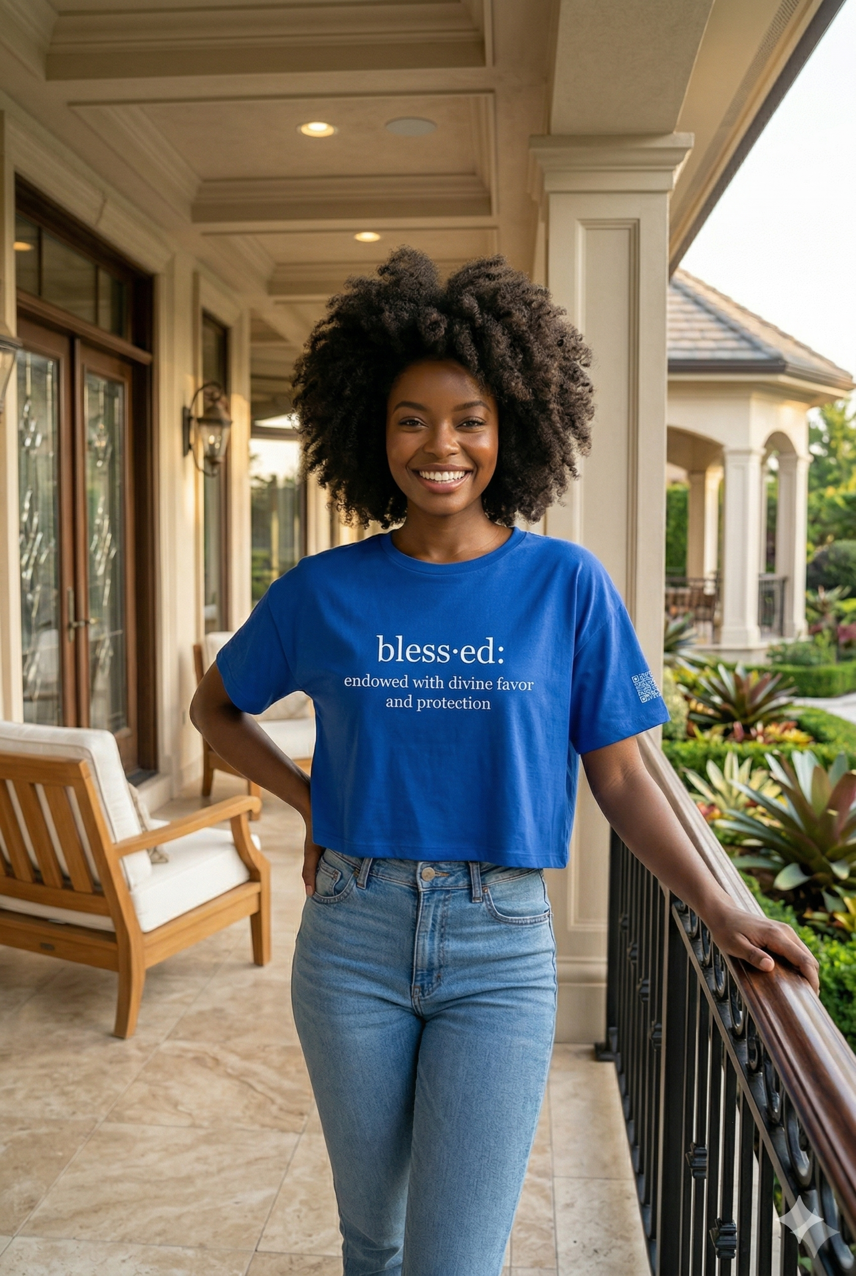 "Blessed" Definition Cropped Loose Tee