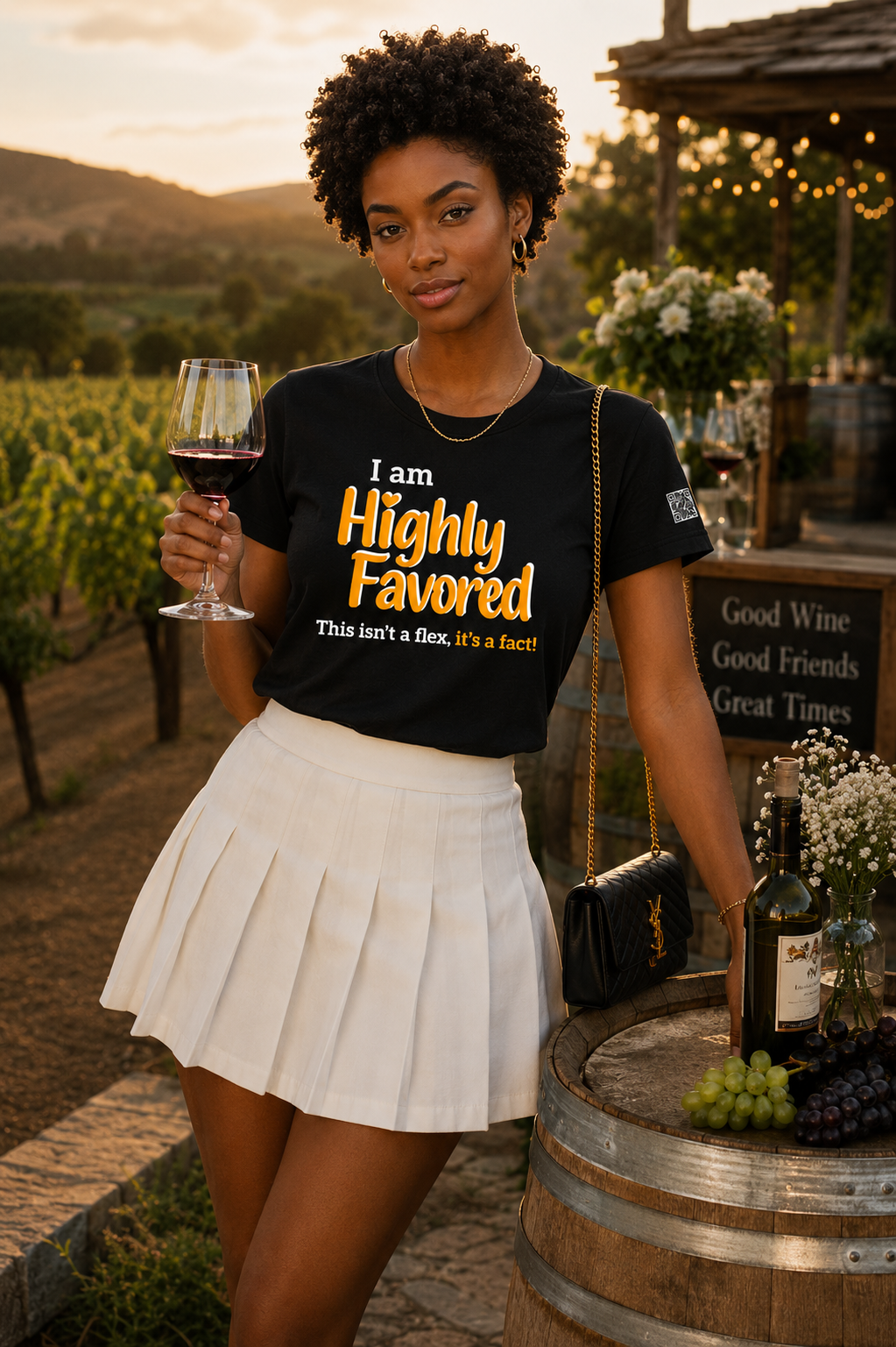 Highly Favored G+W Black Unisex Graphic Tee - Affirmation Apparel by Sawubona Life