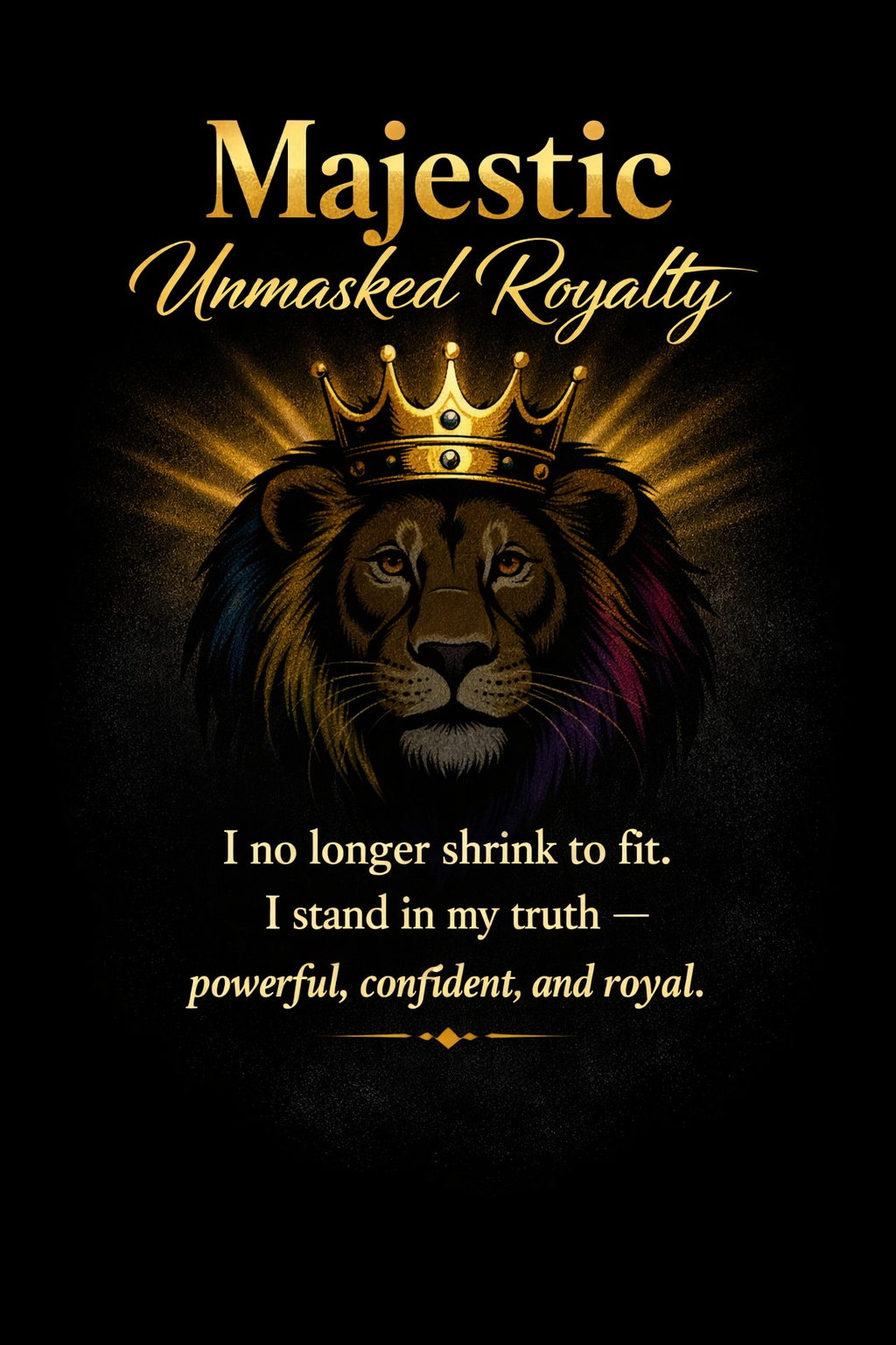 Majestic Lion Affirmation Graphic by Sawubona Life