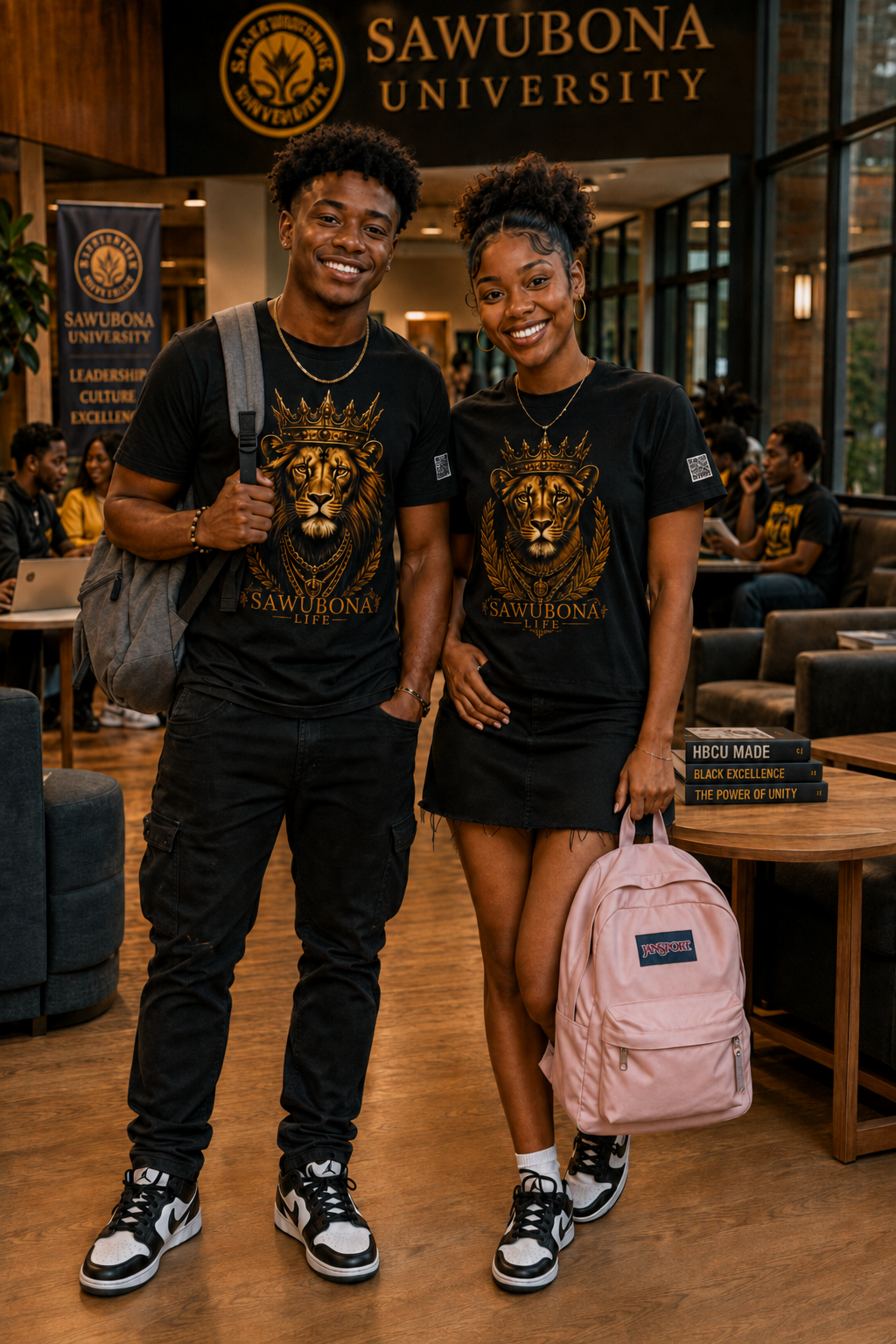 Crowned Majestic Lion & Lioness Unisex Graphic Tees - Affirmation Apparel by Sawubona Life