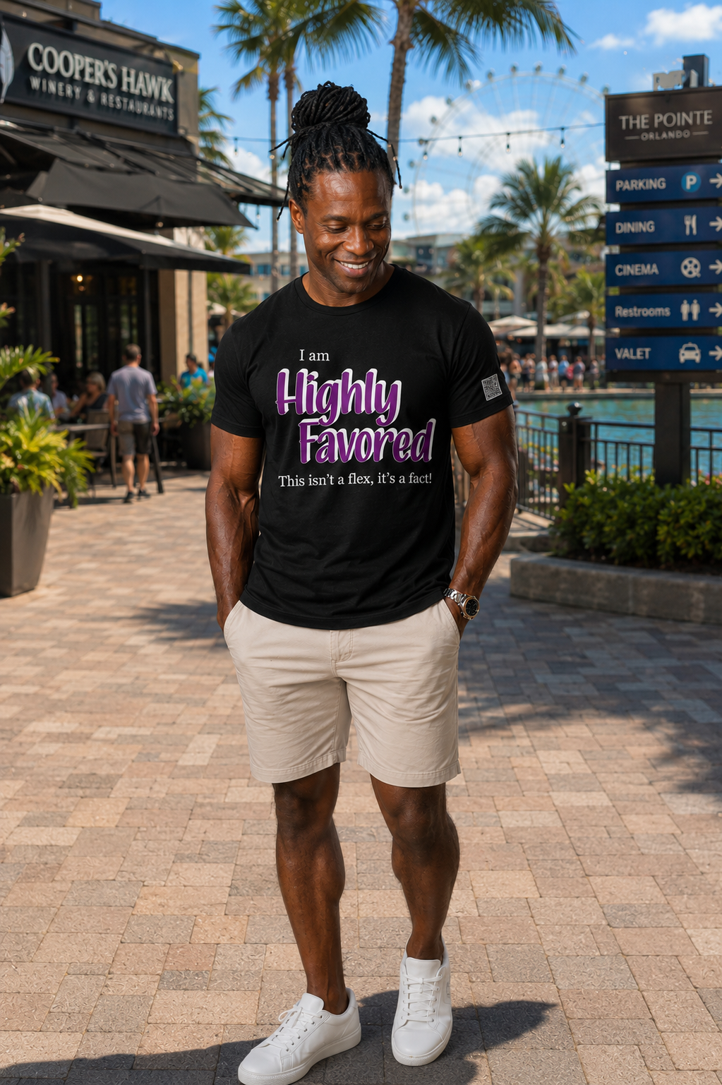 Highly Favored P+W Black Unisex Graphic Tee - Affirmation Apparel by Sawubona Life