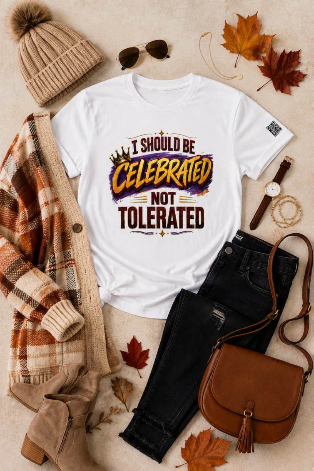 "Celebrated 2.0™" White Unisex Graphic Tee - Affirmation Apparel by Sawubona Life
