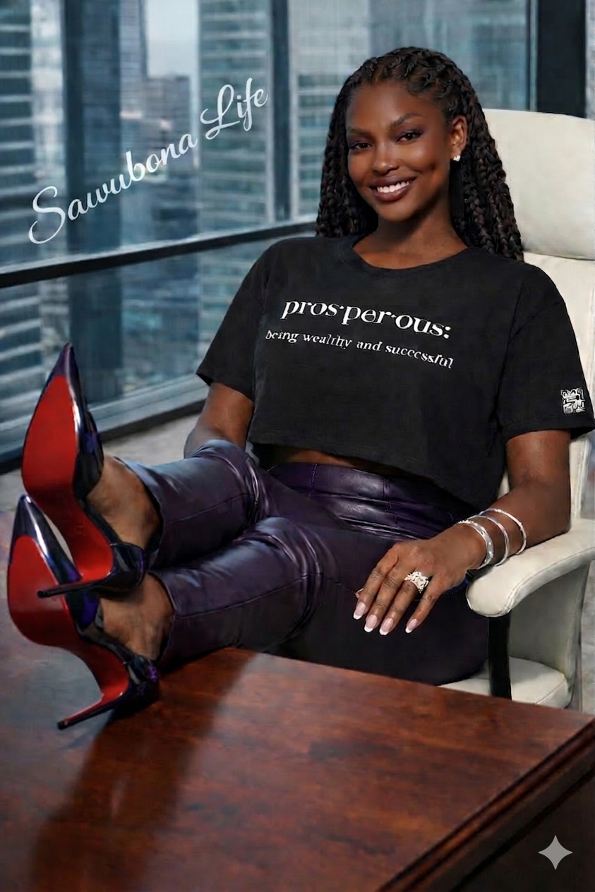 "Prosperous" Definition Cropped Loose Tee