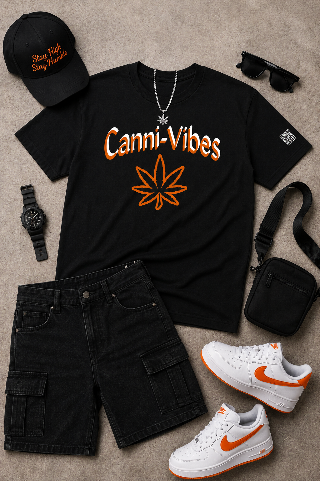 Canni-Vibes OW Black Unisex Graphic Tee - Affirmation Apparel by Sawubona Life