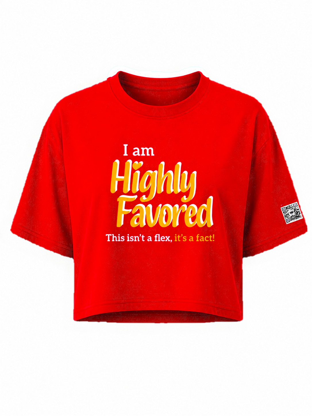 Highly Favored G+W Red Cropped Loose Graphic Tee - Affirmation Apparel by Sawubona Life