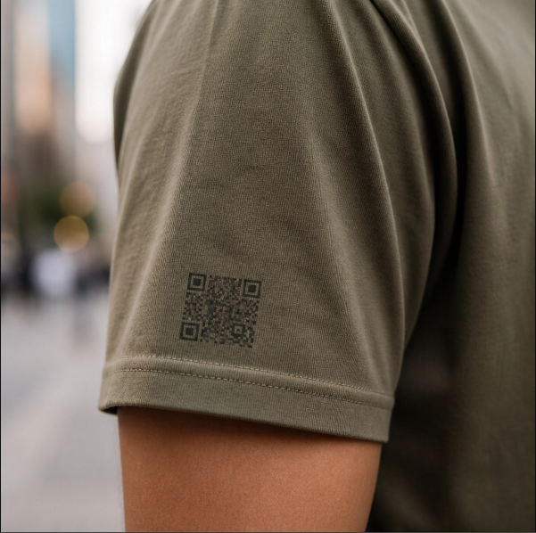 QR Code on a Short Sleeve Tee