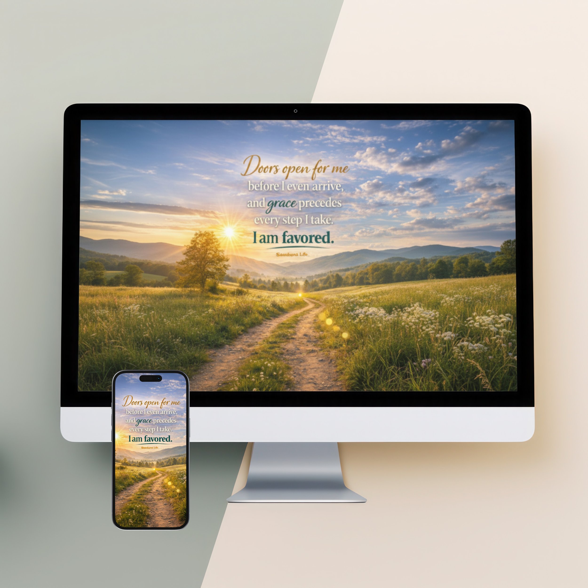 "I Am Favored" Affirmation Digital Wallpaper